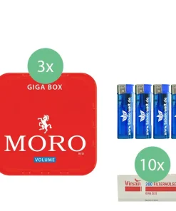 Alternative view of Moro Tabak 3 x 245 g mit 2000 King Size Hülsen