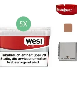 West Red 5 x 120g mit Glasaschenbecher