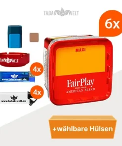 Fair Play Volumentabak 6 x Maxi Box mit wählbaren Filterhülsen und Etui