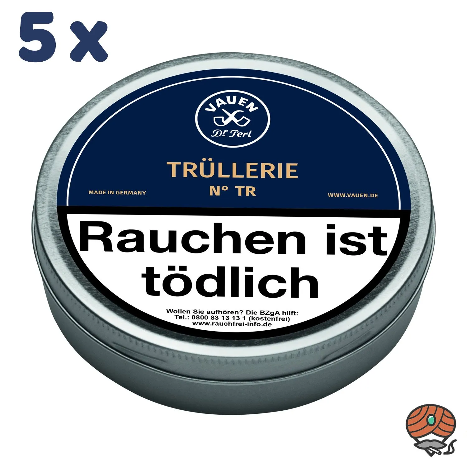 5x VAUEN Pfeifentabak N° TR Trüllerie Dose à 50g