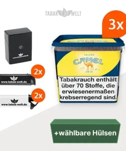 Camel Volumentabak 3x Eimer mit wählbaren Hülsen und Etui