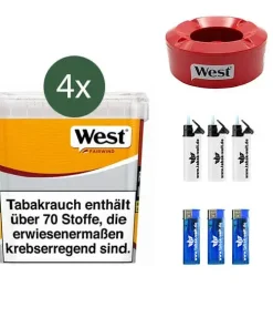 Alternative view of 4x West Volumentabak Yellow Giga Box mit wählbarem Zubehör