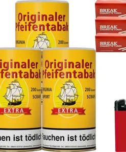 Originaler Pfeifentabak 3 x 200g mit 600 Hülsen
