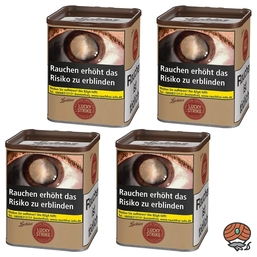 4x Lucky Strike Origins USA Red/Rot Tabak Dose à 61g ohne Zusätze