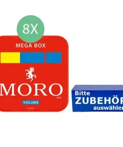Moro Volumentabak 8 x Mega Box mit wählbarem Zubehör