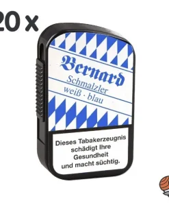 20 x Bernard Schmalzler weiß-blau 10g Dose Schnupftabak