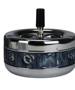 Drehascher chrom/blau „Skull“ 13cm Kunststoffband/Haptik