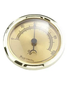Alternative view of Hygrometer zum Einbauen in Humidore aus Messing in gold 7,5 cm Durchmesser