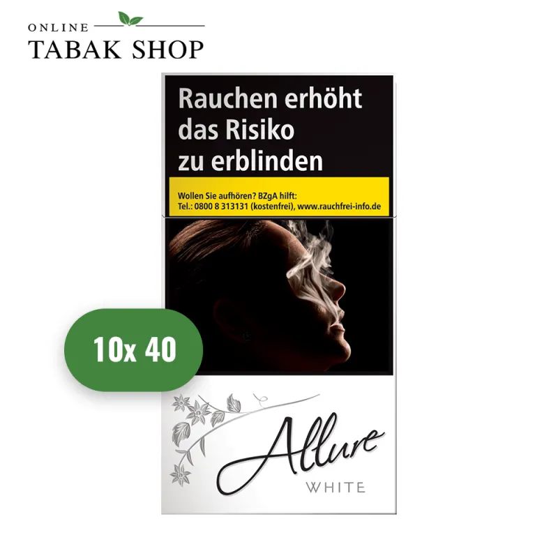 Allure Zigaretten White Super Slims XXXL (10 x 40er) – Bild 2