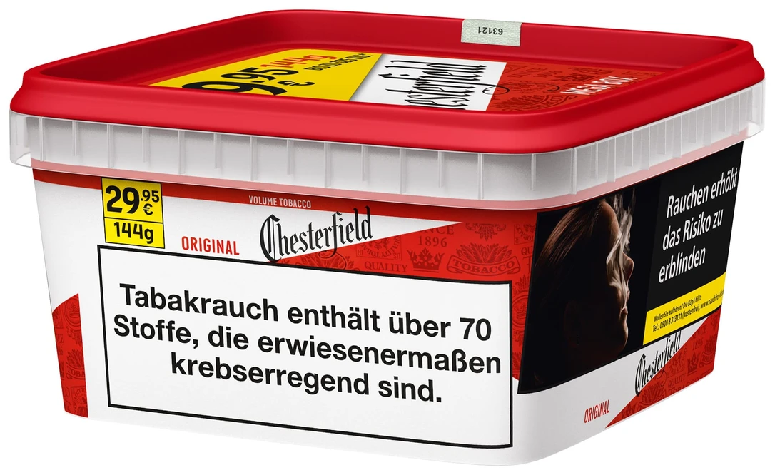 MEGA Eimer Chesterfield Red Volumen Tabak 135 Gramm