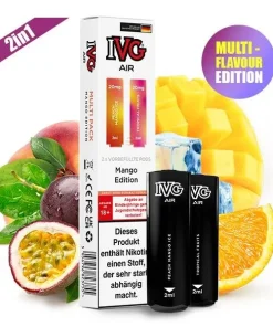 Alternative view of IVG Air – Pods – Multi Flavour – Mango Edition – 2x 2ml – 20mg/ml