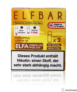 Elf Bar Elfa Prefilled Pods Pineapple Lemon Qi | 20mg/ml Nikotin | 2x2ml