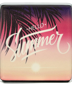 Zigarettenetui Metall Slogans Hello Summer mit Gummiband