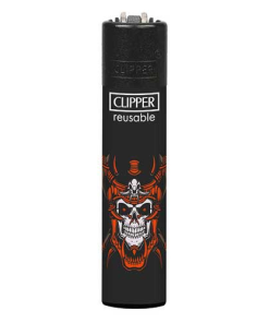 Alternative view of Clipper Feuerzeug Skulls 22 2v4 Totenkopf mit Knochenhelm