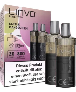 Linvo – Pod Lite Plus Cartridge (2 Stück pro Packung) – Cactus Mangosteen
